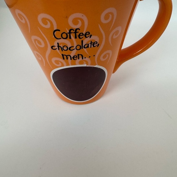 Shoebox Coffee Latte Mug “Coffee Chocolate Men” Orange And Brown Mug Funny - Picture 2 of 6